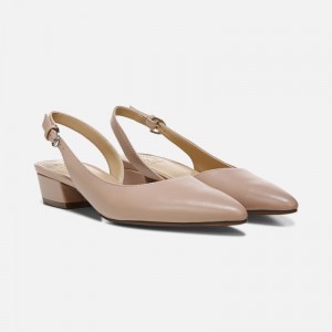 Naturalizer Women's Banks Pointed Toe Flat Slingbacks Beige RD35-7225J8