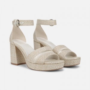 Naturalizer Women's Pearlyn Heeled Dress Sandals Beige KC65-0205X7