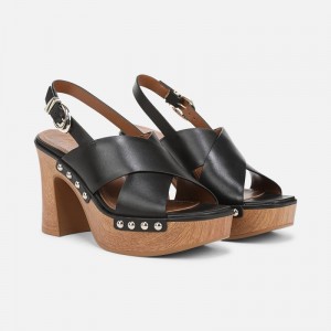 Naturalizer Women's 27 EDIT Kirsten Platform Slingbacks Black OP36-2386S8