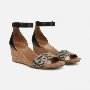 Naturalizer Women's Areda Wedge Sandals Black QT21-2771O6