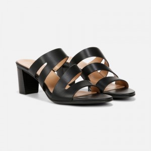 Naturalizer Women's Beaming Slide Heeled Sandals Black NV45-3365M0