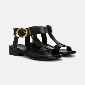 Naturalizer Women's Brandy Flat Sandals Black EO88-6908P7