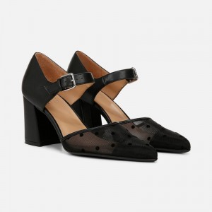 Naturalizer Women's Pixie Pointed Toe Mary Janes Black BV41-1941T5