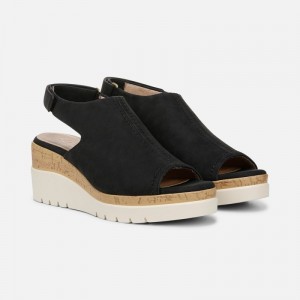 Naturalizer Women's SOUL Giselle Wedge Sandals Black FY71-7051D9