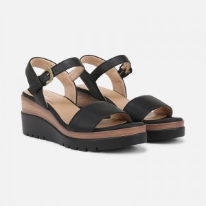 Naturalizer Women's SOUL Graciela Wedge Sandals Black YV07-7827F6