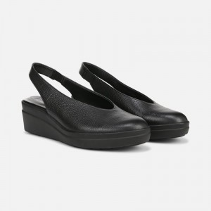 Naturalizer Women's Sutton Wedge Heeled Slingbacks Black VK28-1588L5