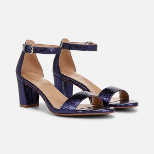 Naturalizer Women's Limited Edition Vera Heeled Dress Sandals Blue Metallic / Snake DQ08-0218U6