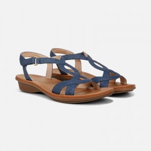 Naturalizer Women's SOUL Solo Flat Sandals Blue YO86-9356I3