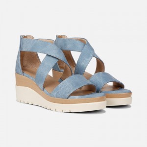 Naturalizer Women's Soul Goodtimes Wedge Sandals Blue EJ75-1745O4
