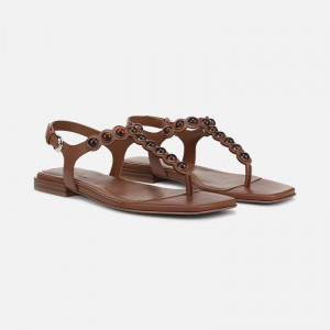 Naturalizer Women's 27 EDIT Nara Flat Sandals Brown SL12-2932M5