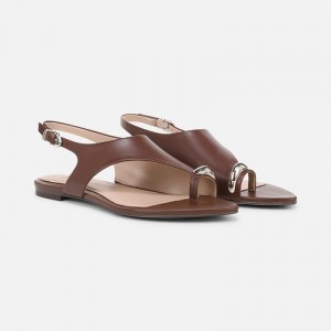 Naturalizer Women's 27 EDIT Via Flat Sandals Brown KV78-1728Z1