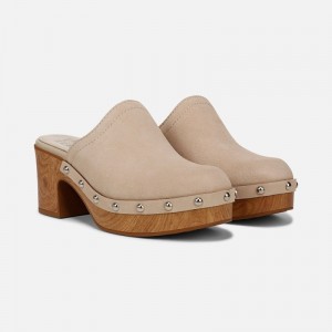 Naturalizer Women's Bailey Block Heel Mules Brown OB62-1912L7