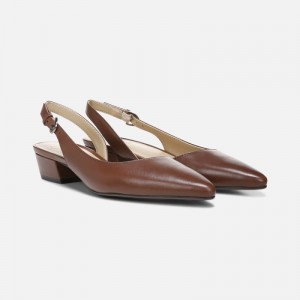 Naturalizer Women's Banks Pointed Toe Flat Slingbacks Brown QV08-2558B6