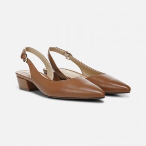 Naturalizer Women's Banks Pointed Toe Flat Slingbacks Brown JL98-4968C1