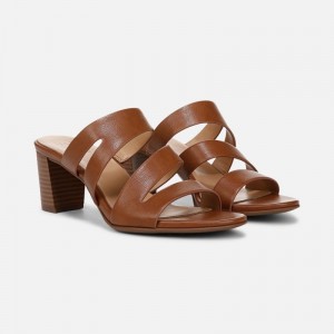 Naturalizer Women's Beaming Slide Heeled Sandals Brown EK94-6154A2