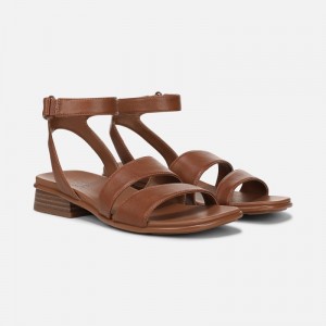Naturalizer Women's Effie Flat Sandals Brown UK20-8400N5
