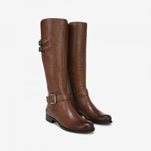 Naturalizer Women's Jessie Wide Calf Knee High Boots Brown FQ35-5465C2