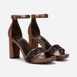 Naturalizer Women's Joy Heeled Dress Sandals Brown AT81-6281C0