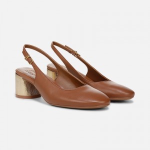 Naturalizer Women's Lane Block Heel Slingback Pumps Brown QU17-7777J6
