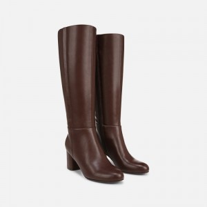 Naturalizer Women's Loving Wide Calf Knee High Boots Brown MK02-4062E1