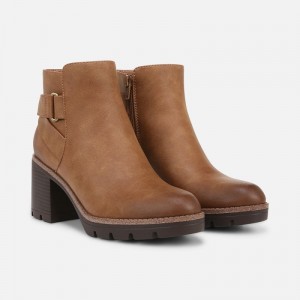 Naturalizer Women's Madalynn Strap Booties Brown IN93-3163L7