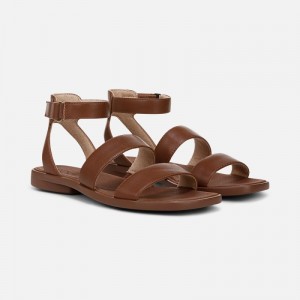 Naturalizer Women's SOUL Fiesta Strappy Flat Sandals Brown ES40-9660A0