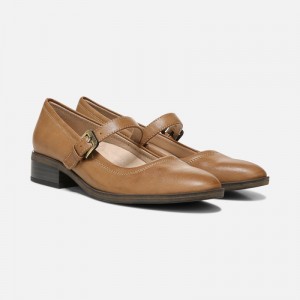 Naturalizer Women's SOUL Ramona Flat Mary Janes Brown CJ98-0218D2
