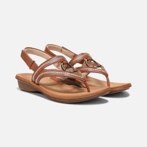 Naturalizer Women's SOUL Sunny Flat Sandals Brown ZU93-7253Z7