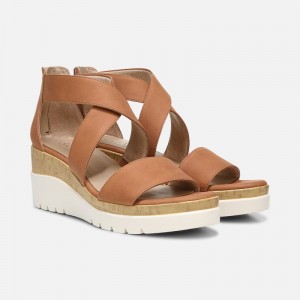 Naturalizer Women's Soul Goodtimes Wedge Sandals Brown QI62-9112R9