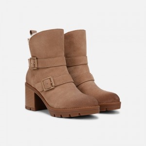 Naturalizer Women's Verney Moto Water Repellent Booties Brown KL05-9365Y1
