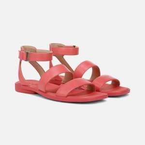 Naturalizer Women's SOUL Fiesta Strappy Flat Sandals Coral FY28-0778L3