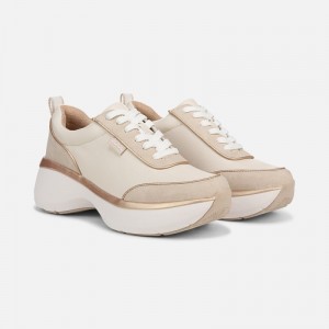 Naturalizer Women's SOUL Roquel Lace Up Sneakers Cream OT24-0594B6