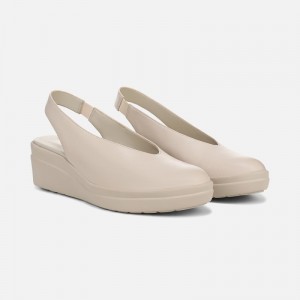 Naturalizer Women's Sutton Wedge Heeled Slingbacks Cream QZ46-3246W6