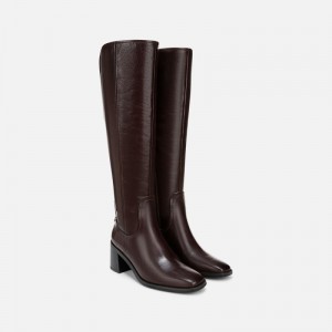 Naturalizer Women's 27 EDIT Edda Wide Calf Knee High Boots Dark Brown ER67-7087C6