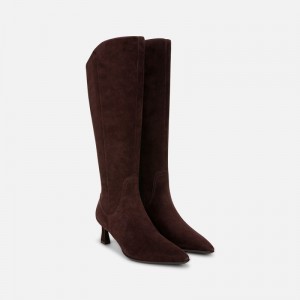 Naturalizer Women's Deesha Wide Calf Knee High Boots Dark Brown FL45-2655S9