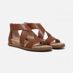 Naturalizer Women's SOUL Cindi Flat Sandals Dark Brown RW22-6632T7