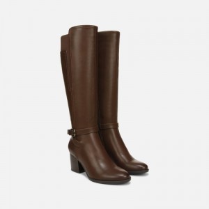 Naturalizer Women's SOUL Uptown Wide Calf Knee High Boots Dark Brown RT34-1864R0