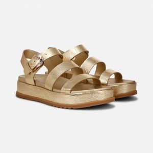 Naturalizer Women's 27 EDIT Zizi Platform Sandals Dark Gold MX41-3981H8