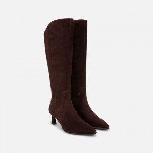 Naturalizer Women's Deesha Narrow Calf Knee High Boots Dark Red UL38-3718W2