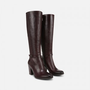 Naturalizer Women's Kalina Knee High Boots Dark Red ZX57-5517X8