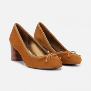 Naturalizer Women's Sienna Block Heel Pumps Dark Yellow YA92-8752G3