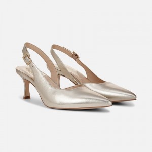 Naturalizer Women's 27 EDIT Felicia 4 Slingback Heeled Dress Shoes Gold SF14-8834N0