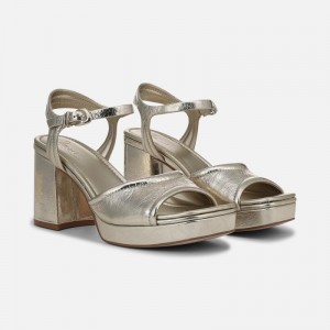 Naturalizer Women's 27 EDIT Paloma Platform Heeled Sandals Gold HJ55-9695U5