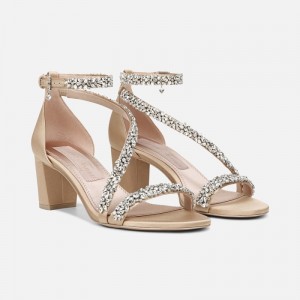 Naturalizer Women's Ahava Heeled Dress Sandals Gold GC35-6305N6