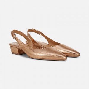 Naturalizer Women's Banks Pointed Toe Flat Slingbacks Gold NP60-0450L0