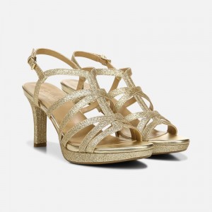 Naturalizer Women's Baylor Heeled Dress Sandals Gold IX33-9723O2