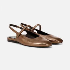 Naturalizer Women's Connie Mary Jane Flat Slingbacks Gold BO01-1061Z8