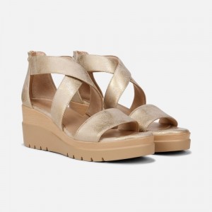 Naturalizer Women's Soul Goodtimes Wedge Sandals Gold YG14-4574Y6
