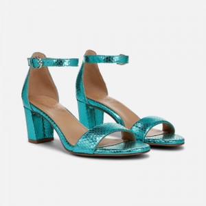 Naturalizer Women's Limited Edition Vera Heeled Dress Sandals Green Metallic / Snake QZ26-0516E1
