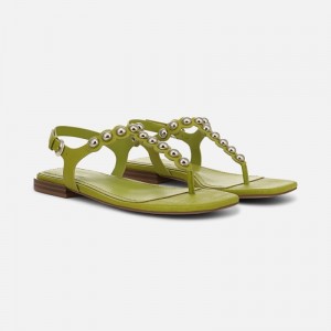 Naturalizer Women's 27 EDIT Nara Flat Sandals Green YO53-3273S3